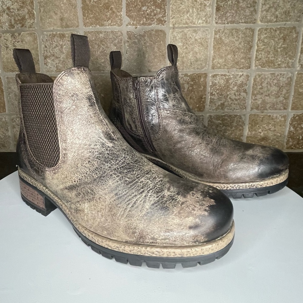 Diba True Say So Vintage Distressed Leather Black Chelsea Ankle Boot Size 9.5 - Picture 7 of 16